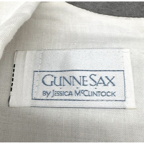 VTG Gunne Sax Dress Small White Midi Puff Sleeve Lace Cottagecore Prairie 1980s - Picture 3 of 16